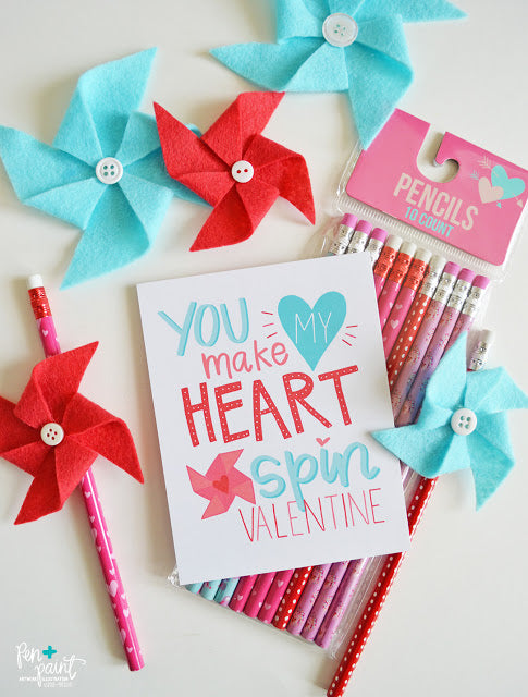 You make my heart spin - Free Valentine's Day Printable