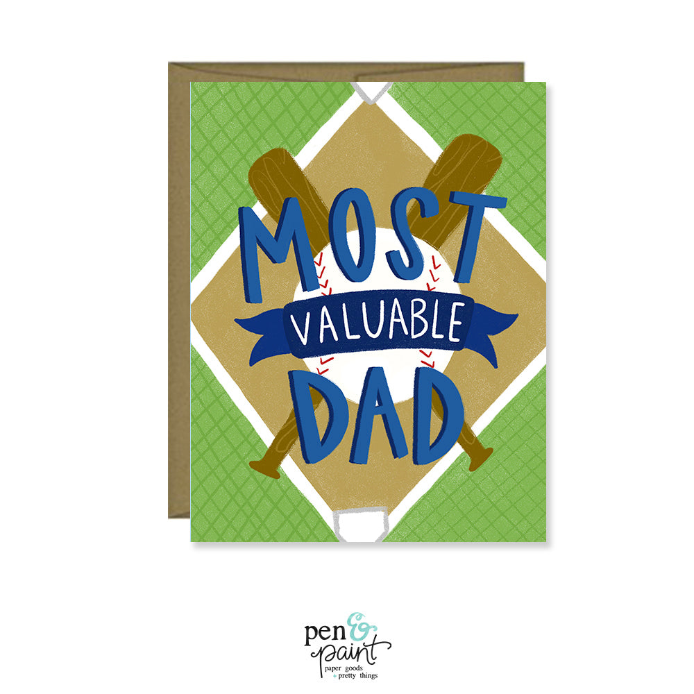 Most Valuable Dad, Father's Day Card – Pen &amp; Paint