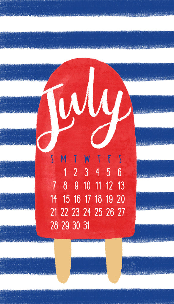 FREE July phone wallpaper & desktop background