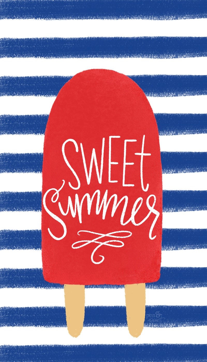 FREE July lock screen & background – Pen & Paint