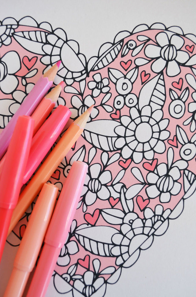 Free Valentine Coloring Page - Let Love Grow
